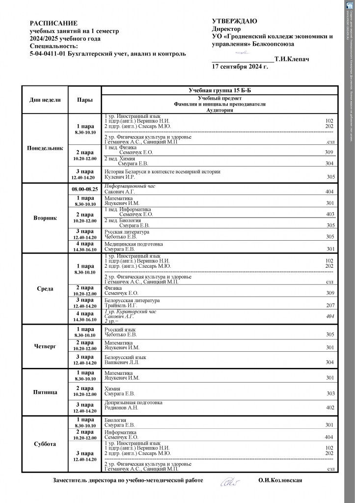 с подписью Распис. групп на 1 семестр 2024-2025 учебный год(10)